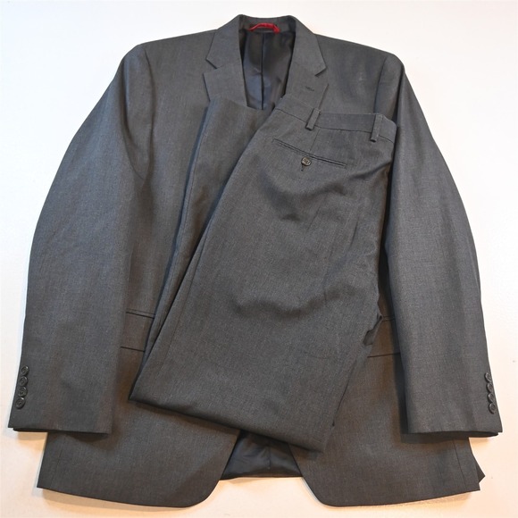 Chaps Ralph Lauren 44L 36x34 Gray Slim Mens Jacket Pants Suit
